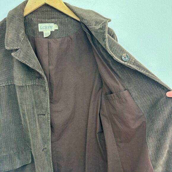 J. Crew Women’s Dark Brown Corduroy 4 Button Collar Y2K 90s Chore Coat - Picture 12 of 12